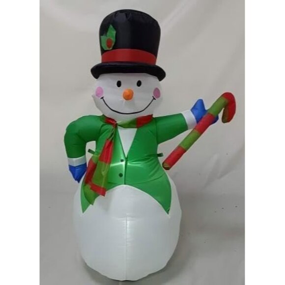 Christmas Inflatable Snowman with LED Lights for Outdoor Lawn and Garden Decor - Picture 8 of 8